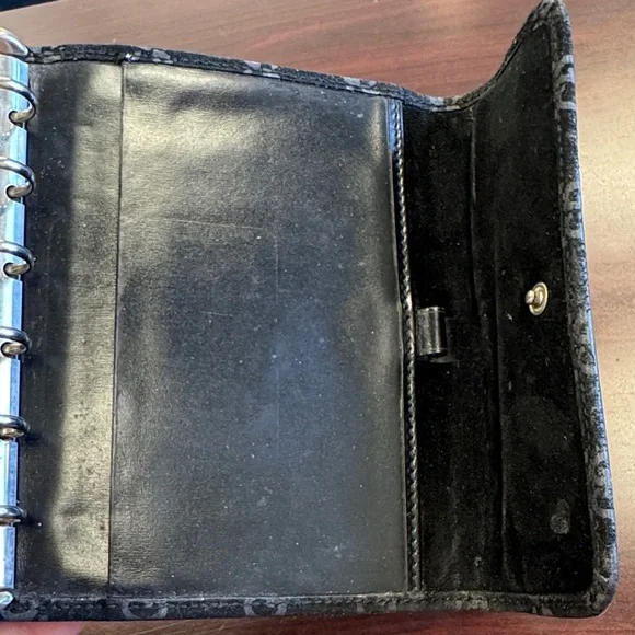Gucci Monogram Black Suede agenda Wallet